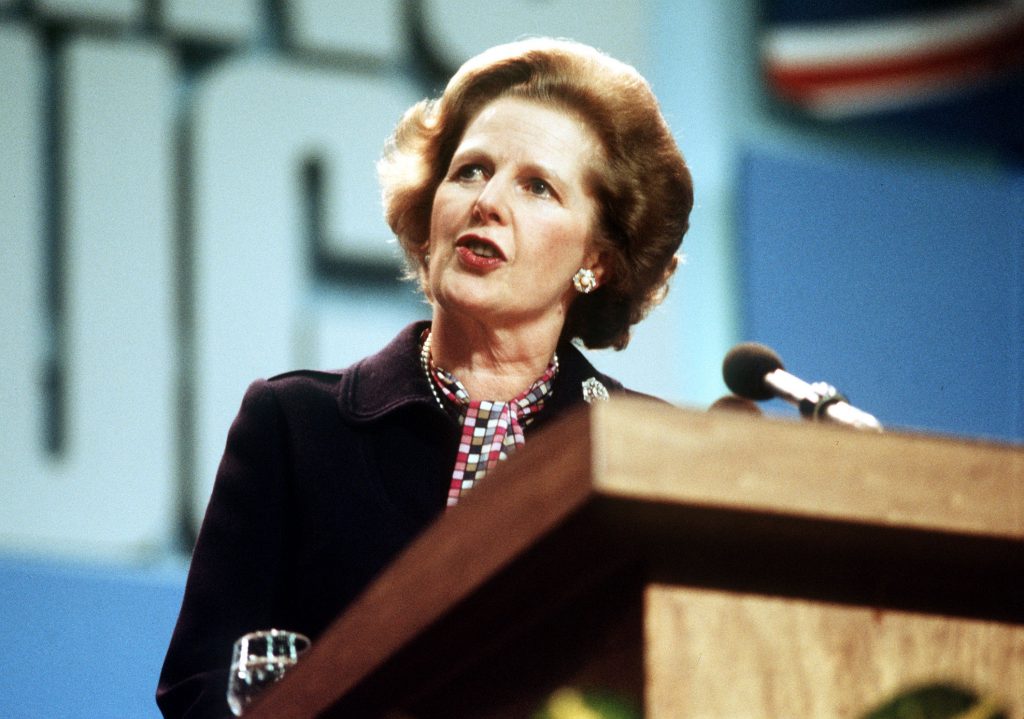 File photo dated 12/10/1984 of Prime Minister Margaret Thatcher. The miners' strike started in Yorkshire in early March 1984 and within days half the country's mineworkers had walked out in protest at pit closures. Most of the UK's 190,000 miners were soon embroiled in a daily routine of picketing outside collieries, most of which had ground to a halt. During the strike, an estimated 20,000 people were injured or admitted to hospital, including NUM leader Arthur Scargill, while around 200 served time in prison or custody. Two men were killed on picket lines. The strike began after an announcement by National Coal Board chairman Ian MacGregor that four million tonnes of capacity, leading to a loss of 20,000 jobs, was to be taken out of the industry. The miners returned to work after a year of confrontation.